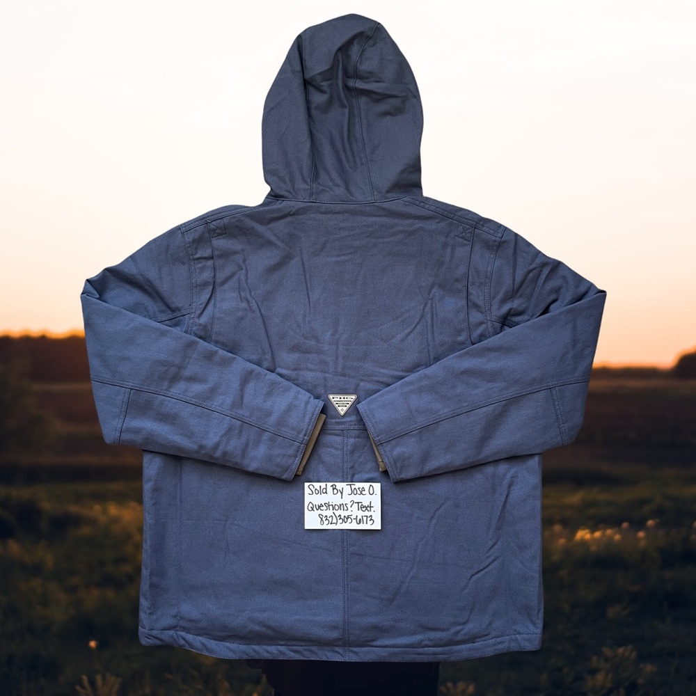 COLUMBIA PHG ROUGH TAIL HOODED MENS WORK HUNTING JACKET SIZE XL EXTRA LARGE BLUE - Picture 2 of 9